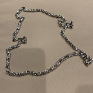 Monet Vintage Long Chain Silvertone Necklace 18” L Excellent Condition